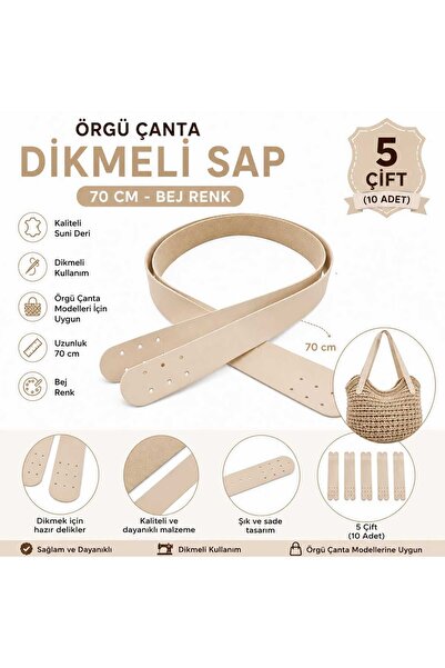 aurellen 5 Çift 70 cm Dikmeli Suni Deri Çanta Sapı – Örgü Çanta Sapı, Deri Ça...