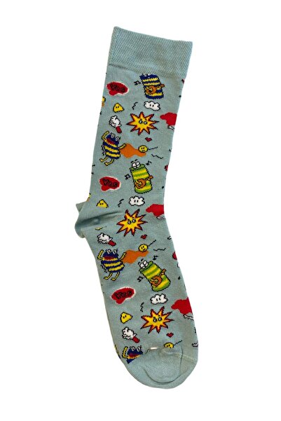 TMR Quality Comfortable Breathable Blue Patterned Unisex Socks