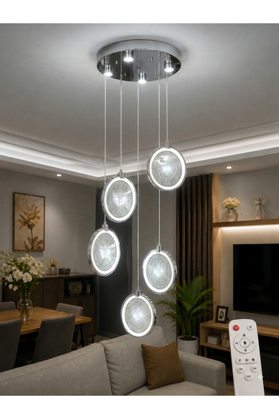 Luna Ring 5’li LED Avize (Kumandalı)