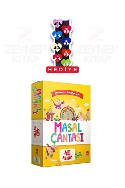 Nesil Çocuk Yayınları 1.Sınıf Masal Çantası 40 Kitap Dev Set (8'li Kalp Ayraç...