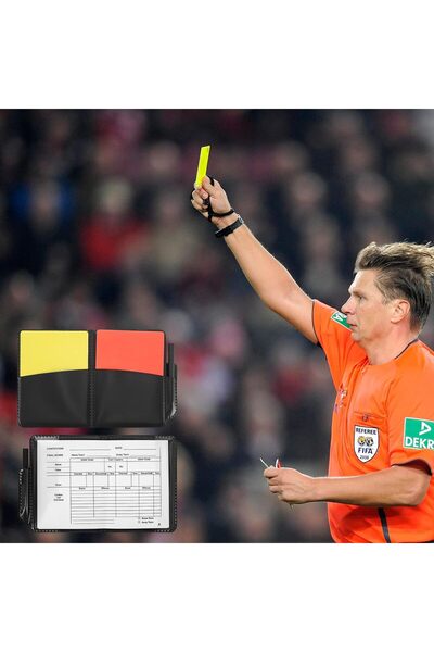 Generic Football Referee Card Set with Wallet, Red and Yellow Cards, Whistle,...