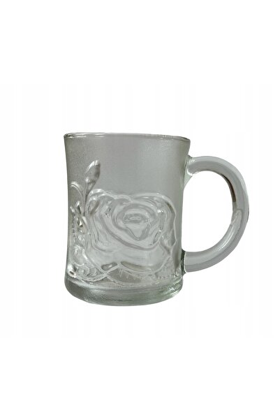 NO BRAND Set 6 căni elegante din sticlă, 280 ml, pentru ceai/cafea, cu mâner,...