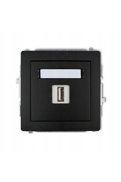 NO BRAND Karlik DECO Mecanism de încărcare USB simplu negru 12DCUSB-3