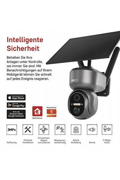NO BRAND Cameră rotativă de exterior GoSmart IP-6000 OWL cu 4G/LTE, Gri H4058