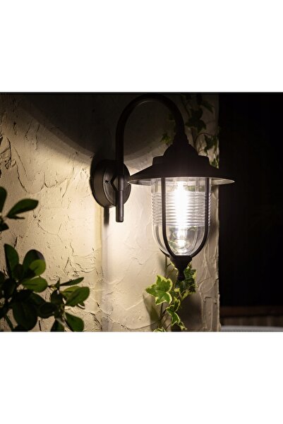 Led Aplică de perete de grădină, lampă de fațadă E27, neagră, stil Loft