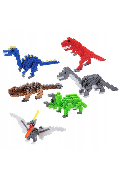 MalPlay Kit DIY de presat mărgele dinozaur, 3000 de piese, șablon 3D, cadou