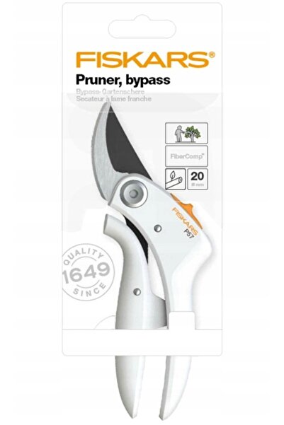 FiSKARS P57 Foarfecă de grădină albă pentru femei, pentru ramuri de până la 2...