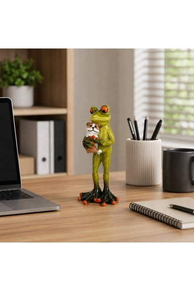 NO BRAND Figurină broască, decorațiune cameră, cadou, sculptură, verde, amuzant
