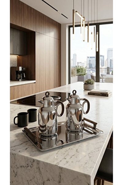 Generic Luxury 1+1L Plastic Tea and Coffee Set with Stainless Steel Serving T...