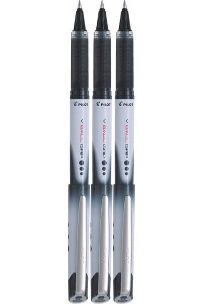 NO BRAND Pix negru Pilot, VBall Grip, cerneală gel fluidă de 0,5 mm x 6 bucăți