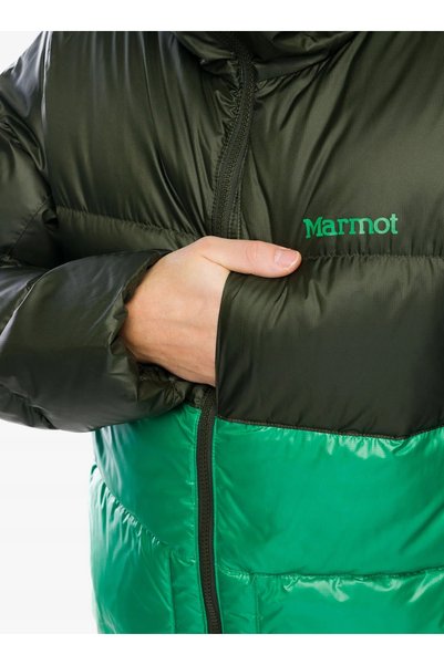 NO BRAND Jachetă cu glugă Marmot Guides Down - verde rozină/verde trifoi L