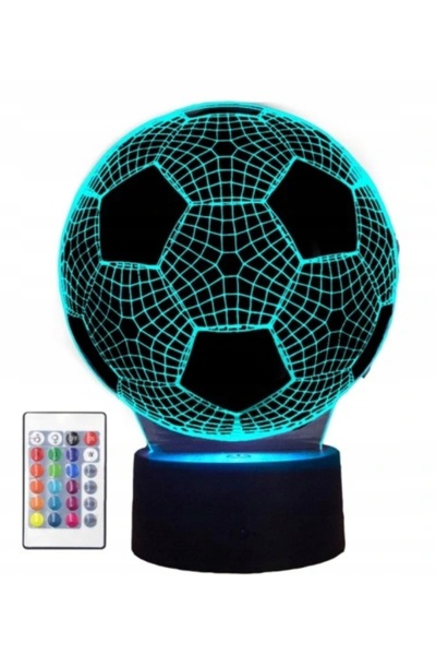 NO BRAND LAMPĂ DE NOAPTE 3D LED ÎN FORMĂ DE MINGE DE FOTBAL, 16 CULORI + TELE...