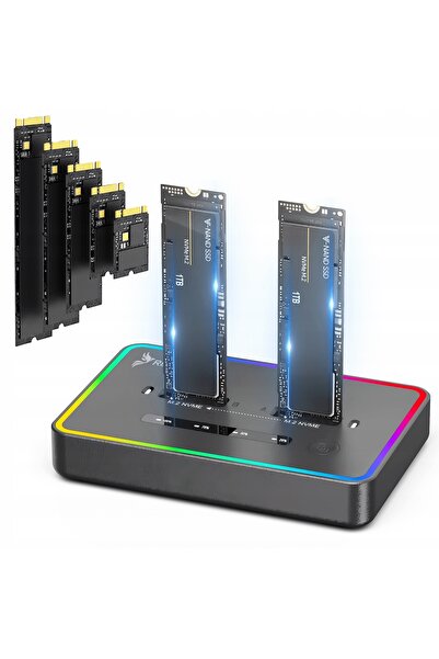 NO BRAND Stație de clonare pentru discuri SSD NVMe PCIe M.2 USB-C 3.2 – Adapt...