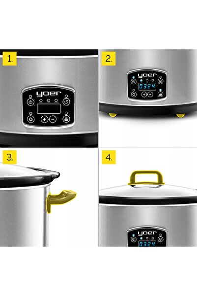 NO BRAND Oală ceramică pentru slow cooker Slow Cooker Yoer INOX LCD 280W 4,5L...