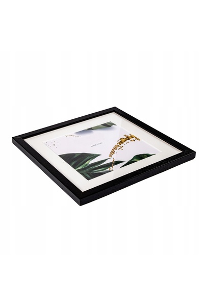 NO BRAND Rama pentru fotografie 30x30, passepartout 20x20, din lemn negru, el...
