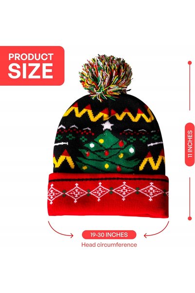 NO BRAND CĂCIULĂ DE SĂRBĂTORI DIN TRICOT, CU LED-URI, IDEALĂ CA CADOU! CĂCIULĂ