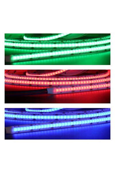 NO BRAND SET Bandă LED COB RGB 5 m 12 V 15 W/m + sursă de alimentare