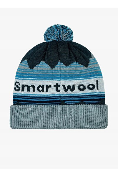 NO BRAND Căciulă Smartwool tricotată de iarnă cu model și pompon - albastru c...