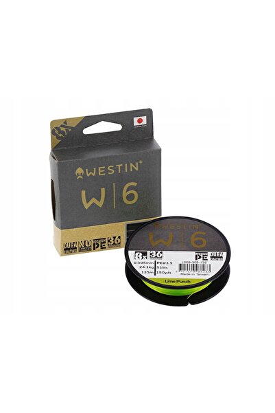 NO BRAND Fir împletit Westin W6 8, 0,45mm, 300m, Lime Punch. Diametru (mm): 0,45