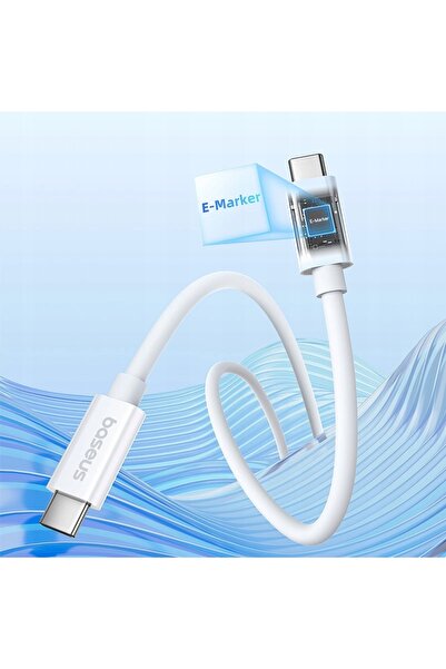 NO BRAND BASEUS CB000066 Cablu USB4 - USB-C 240W PD 8K 60HZ 1M - Alb