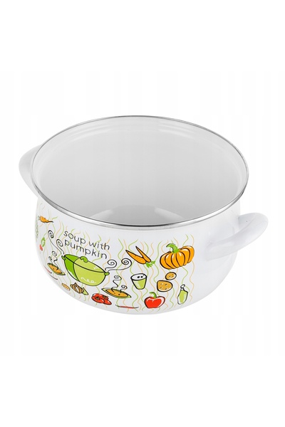 NO BRAND Emalia Pleszew Lumino 20cm 4.2L Oală emailată albă, pentru inducție ...