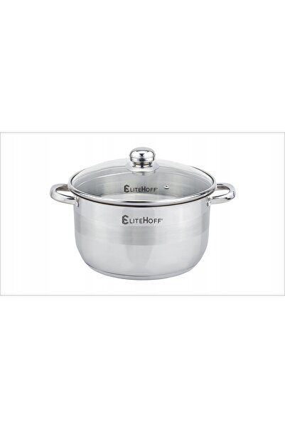 Elitehoff Oală GASTRO mare, înaltă, cu capac, pentru inducție, 30 CM. 12,3 L