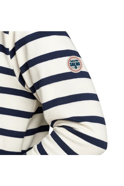 NO BRAND Hanorac tunică cardigan alb marin cu dungi bleumarin Captain Mike M