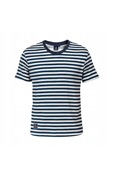 NO BRAND Tricou de bumbac pentru bărbați cu dungi Captain Mike L