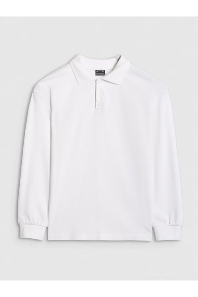 4F Tricou pentru băiat cu mânecă lungă M483 alb 4FJWAW25TLONM483 mărimea 10S