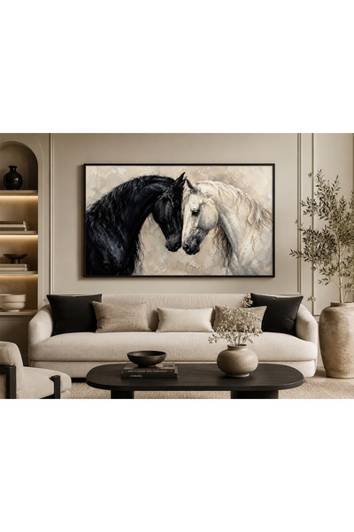 Ghaith Store Luxury Arabian Horse Canvas Art - Modern Wall Decor for Salon & ...