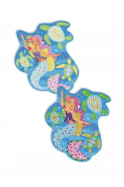 NO BRAND Imagini Janod de colorat și decorat cu paiete Sirene Delfini paiete