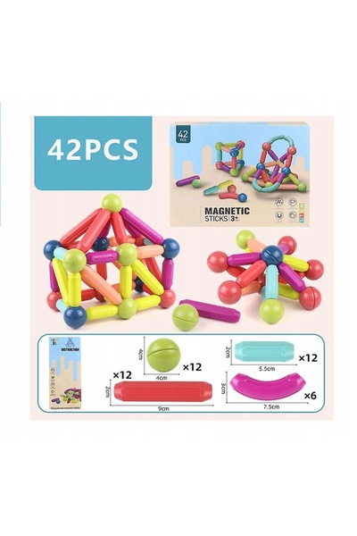 Jokomisiada BĂȚURI MAGNETICE JUCĂRII EDUCAȚIONALE BĂȚURI MAGNETICE PUZZLE 3D ...