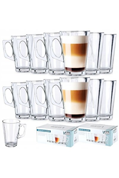Vilde 12 pahare pentru cafea latte, ceai și băuturi calde și reci – set de pa...