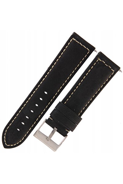 NO BRAND DILOY 396 - NEGRU - 24 mm - Curea de ceas din piele