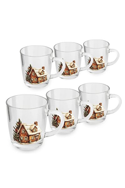 NO BRAND Set de 6 pahare cu mâner Altom Design Toronto Winter House 350 ml