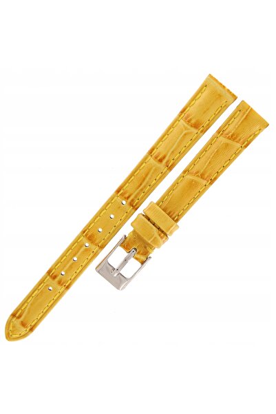 NO BRAND TEKLA K30E - 12mm - Crocodil - GALBEN - Curea de ceas din piele