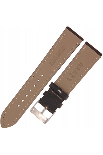 NO BRAND Curea de ceas retro din piele maro închis pentru smartwatch 18 mm LA...