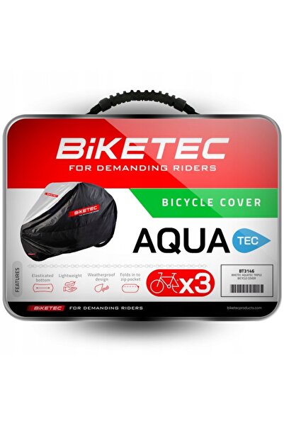 NO BRAND Husă pentru 3 biciclete Biketec Aquatec negru gri