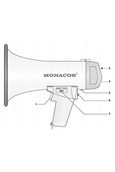 Monacor MEGAFON PORTABIL UȘOR CU SIRENĂ DE ALARMA TM-10