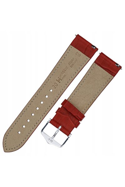 NO BRAND HIRSCH Duke M - 20 mm - Roșu - Curea de ceas din piele