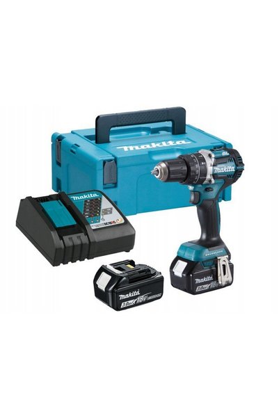 Makita Mașină de găurit și înșurubat cu impact, fără fir, 18V, 2*3,0Ah Li-Ion...