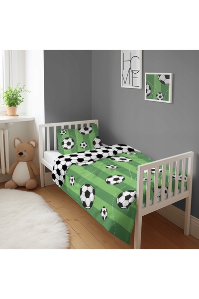 NO BRAND Lenjerie de pat Detexpol 2 piese 100x135cm 5138A BILĂ VERDE BABY SHOWER