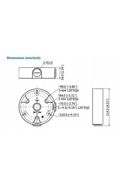 DAHUA ADAPTOR DE MONTARE PFA136 SUPORT CAMERĂ