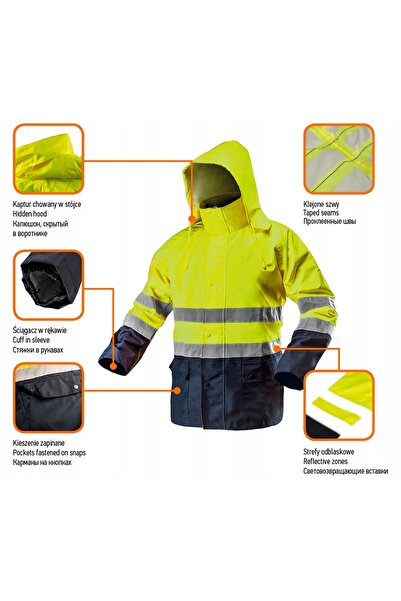 NEO Tools Jachetă de lucru impermeabilă, galbenă, M 81-720 NEO