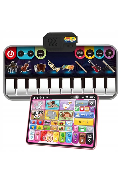 NO BRAND Tabletă educațională 2 în 1: Touchpad mare cu 39 de pictograme + Cov...