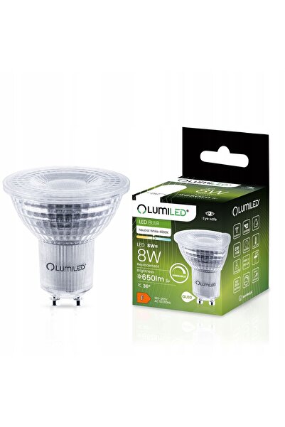 NO BRAND Bec LED 10X GU10 8 W, 650 lm, 4000 K, lumină neutră, cu reflector, c...