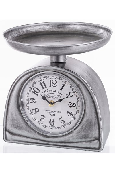 NO BRAND Ceas de masă retro, argintiu, cu design vintage, decorativ pentru șe...