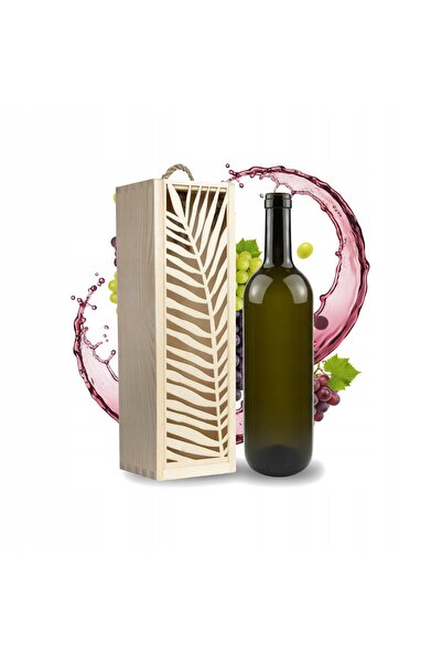 NO BRAND Cutie din lemn ajurată cu motiv de frunze, pentru sticle de vin, mar...