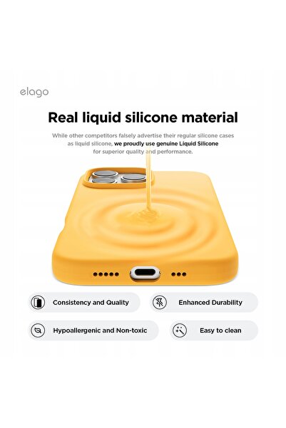 NO BRAND Husă pentru iPhone 16 Pro Max Elago din silicon cu MagSafe Galbenă