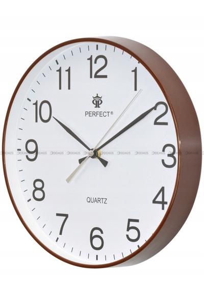 PERFECT Ceas de perete clasic, silențios, rotund, din bronz, de 30 cm, cu cif...